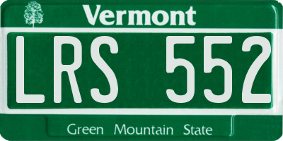 VT license plate LRS552