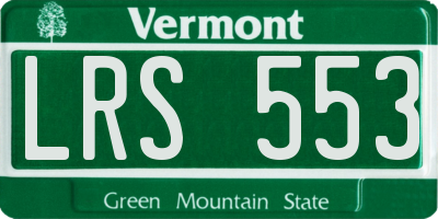 VT license plate LRS553