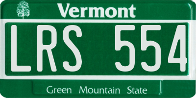 VT license plate LRS554