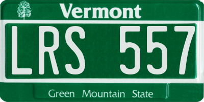 VT license plate LRS557
