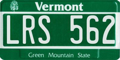VT license plate LRS562