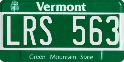VT license plate LRS563