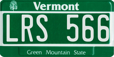VT license plate LRS566