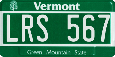 VT license plate LRS567