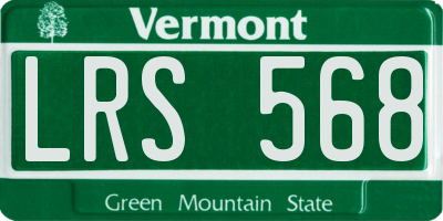 VT license plate LRS568