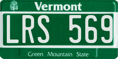 VT license plate LRS569