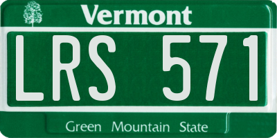 VT license plate LRS571