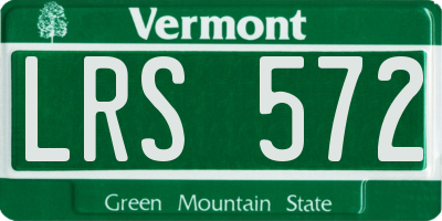 VT license plate LRS572