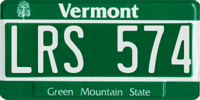 VT license plate LRS574