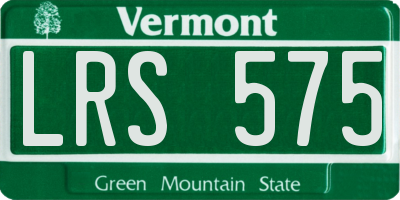 VT license plate LRS575