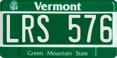 VT license plate LRS576