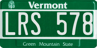 VT license plate LRS578