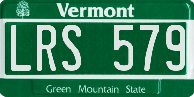 VT license plate LRS579