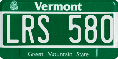 VT license plate LRS580