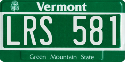 VT license plate LRS581