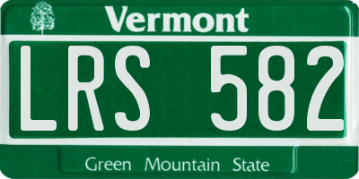 VT license plate LRS582