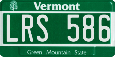 VT license plate LRS586