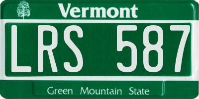 VT license plate LRS587