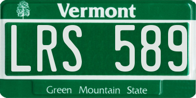 VT license plate LRS589