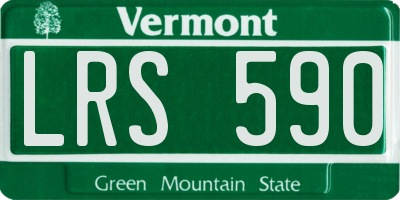 VT license plate LRS590