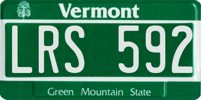 VT license plate LRS592