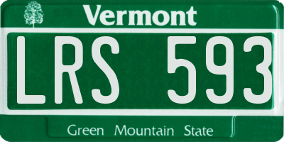 VT license plate LRS593
