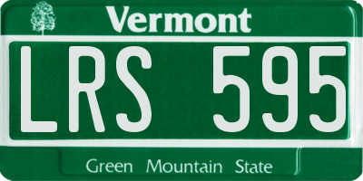 VT license plate LRS595