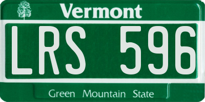 VT license plate LRS596