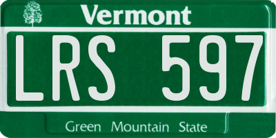 VT license plate LRS597