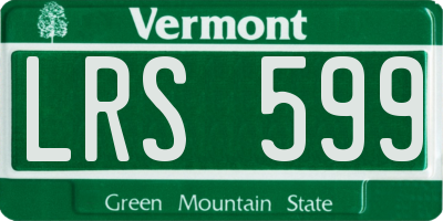 VT license plate LRS599