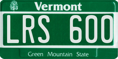 VT license plate LRS600