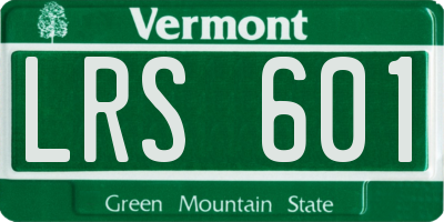 VT license plate LRS601