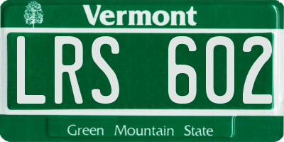 VT license plate LRS602