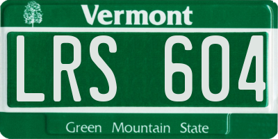 VT license plate LRS604