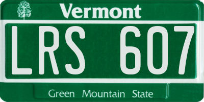 VT license plate LRS607