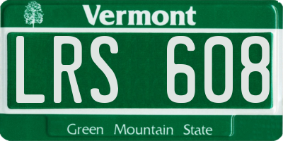 VT license plate LRS608
