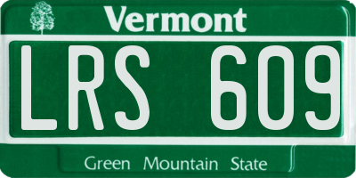 VT license plate LRS609