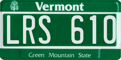 VT license plate LRS610