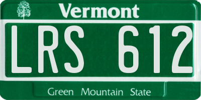 VT license plate LRS612