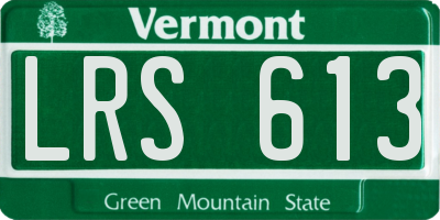 VT license plate LRS613