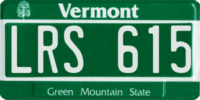 VT license plate LRS615