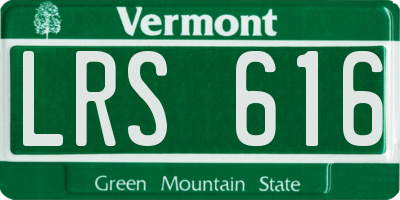 VT license plate LRS616