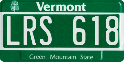 VT license plate LRS618
