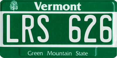 VT license plate LRS626