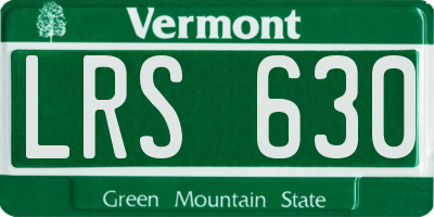 VT license plate LRS630