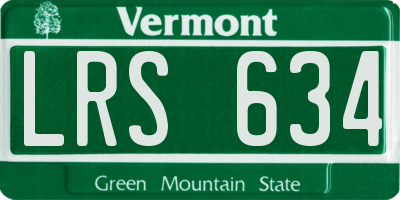 VT license plate LRS634