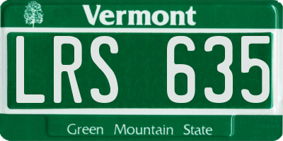 VT license plate LRS635