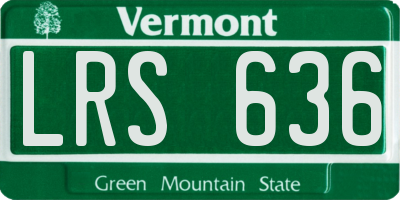 VT license plate LRS636