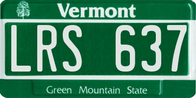 VT license plate LRS637