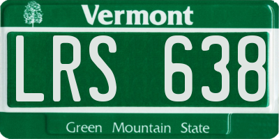 VT license plate LRS638